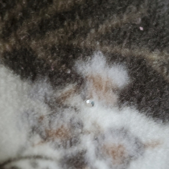 Alfred Dunner Cream and Gray Teddy Fleece Full Zip Jacket Medium. - Picture 5 of 10